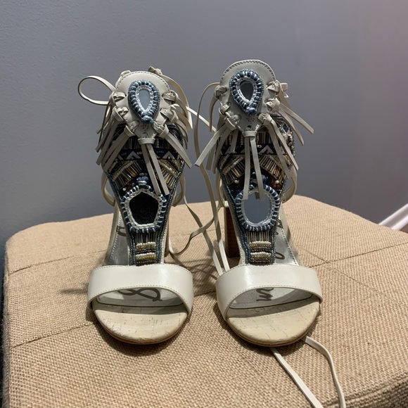 SAM EDELMAN yvette' Beaded Fringe Sandal - Picture 4 of 8